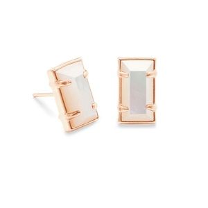 NWT Kendra Scott Paola Rose Gold Earrings In Ivory Pearl